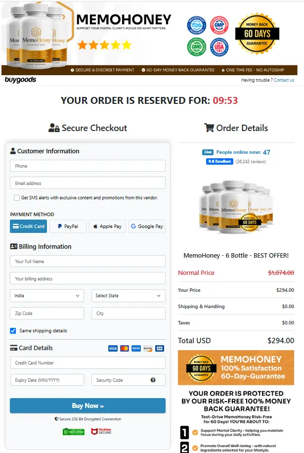 MemoHoney- Secure Page